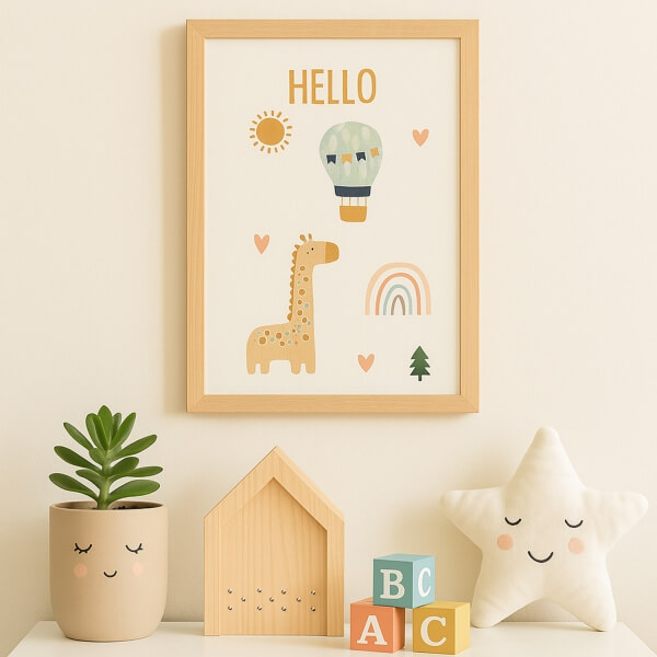 Homing Hello Friends Ahşap Keçe Duvar Tablo 241459