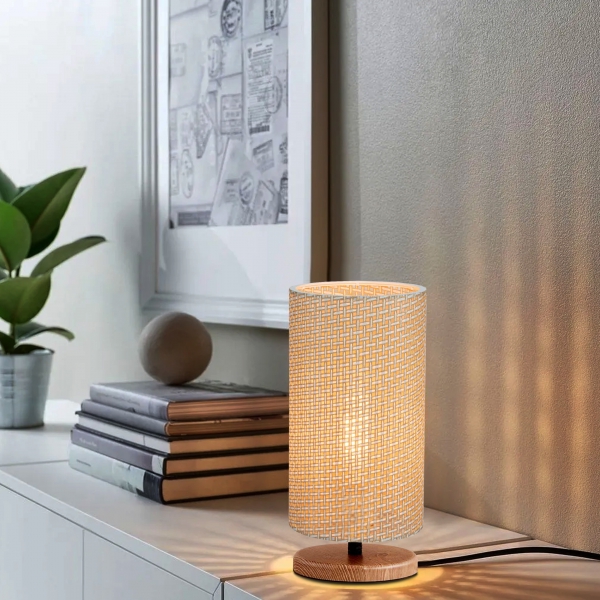 Homing Hasır Başlık Ahşap Tasarım Abajur 241594