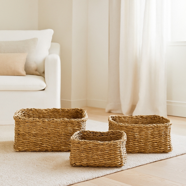 Homing 3'lü Set Kare Organizer Sepet Bej 241682