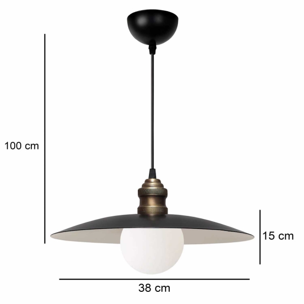 Homing Linde Metal Camlı Sarkıt Siyah 241770