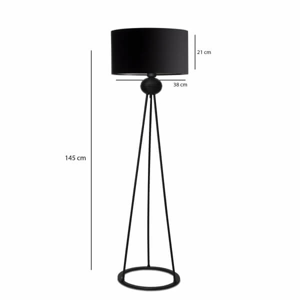 Homing Loren Black Luxury Floor Lamp 241771