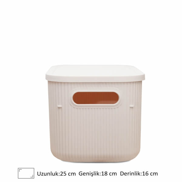 Homing Soft Krem Rengi Çok Amaçlı Kapaklı Organizer Kutu 6.2lt