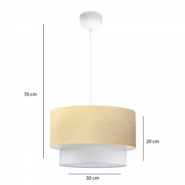 Homing Pasta Single Pendant Lamp Bright Beige Fabric 241871