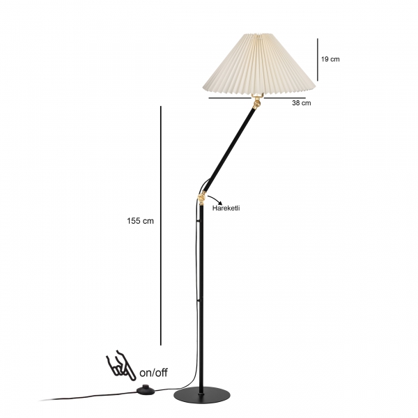 Homing Pileli Başlık Ekru Hareketli Gövdeli Lambader 241928