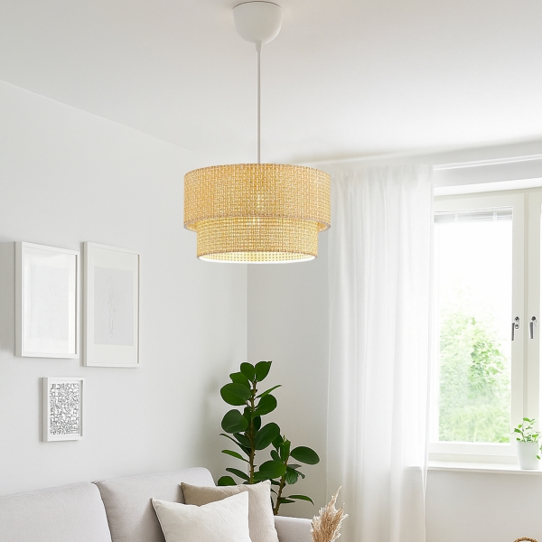 Homing Hasır Rattan Bohem 2 Katlı Sarkıt 242005