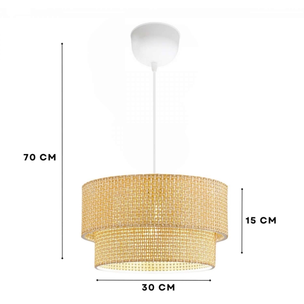 Homing Hasır Rattan Bohem 2 Katlı Sarkıt 242005