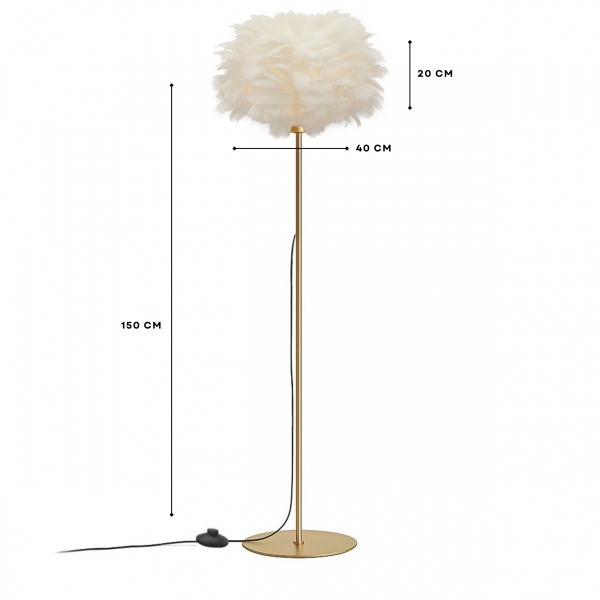 Homing Feather Headboard Gold Floor Lamp 242028