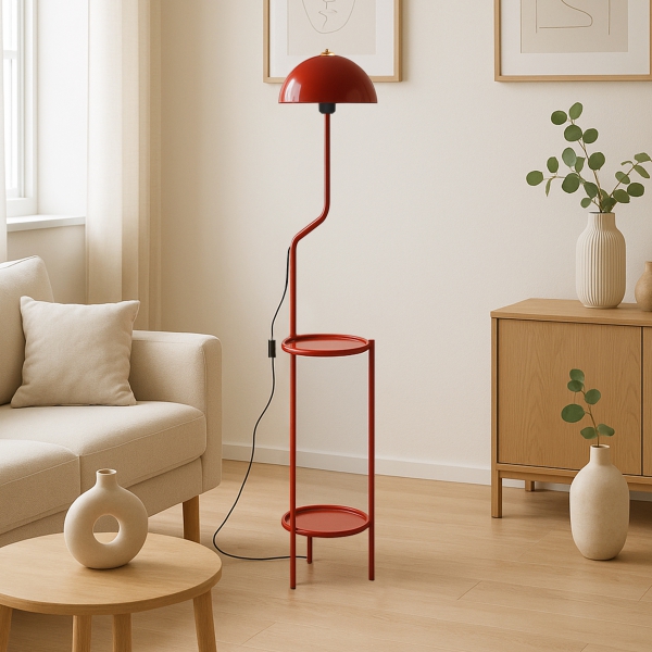 Homing Luopi Red Flower Stand Shelf Floor Lamp 242033
