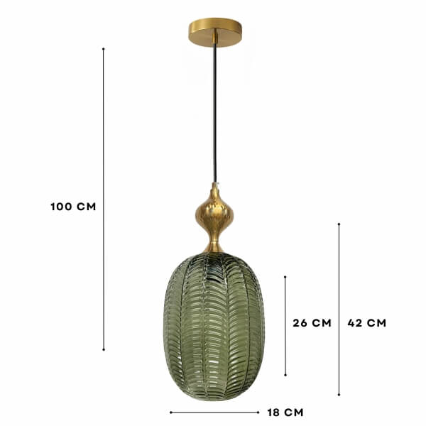 Homing Retro Antik Cam Yeşil Sarkıt 242041