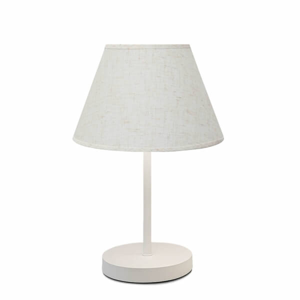 Homing Flecked Fabric 2-Piece White Footed Lampshade Set