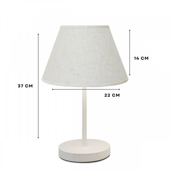 Homing Flecked Fabric 2-Piece White Footed Lampshade Set