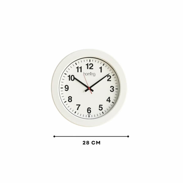 Homing Brook White Frame Modern Wall Clock 242055