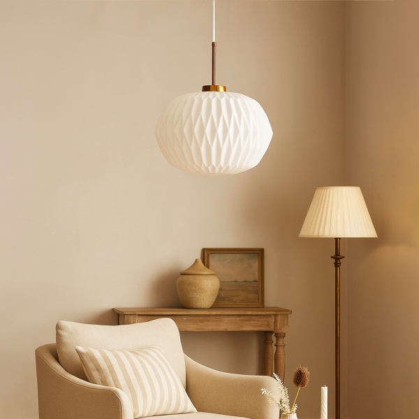 Homing Moderna Opaque White Glass Pendant Lamp 242066