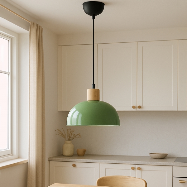 Homing Nuuq Mint Yeşili Rengi Ahşap Detaylı Sarkıt 242073