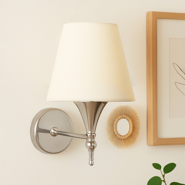 Homing Chrome Color Applique Cream Fabric 242082