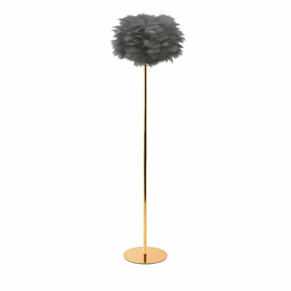 Homing Grey Feather Headboard Gold Floor Lamp 242093