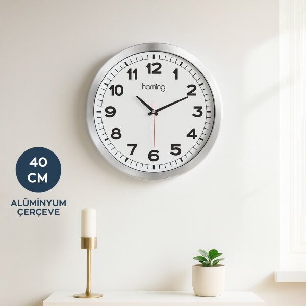 Homing Orbit Krom Çerçeveli 40 cm Saat