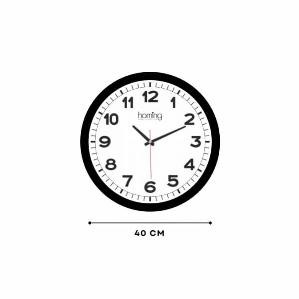 Homing Vivo Siyah Çerçeveli Saat 40 cm 242101