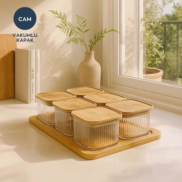 Homing Bambu Kapaklı Cam Kahvaltılık 242105