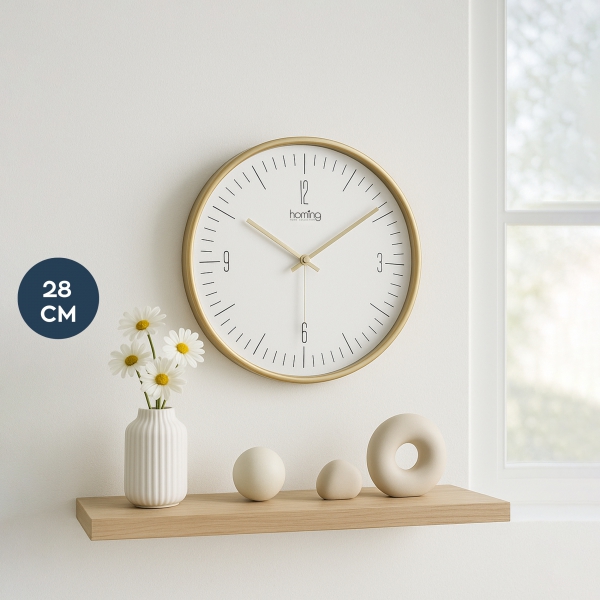 Homing Luno Gold Çerçeve Duvar Saati 28 cm 242113