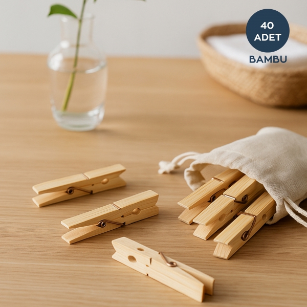  Homing Doğal Bambu Mandal Seti 40 Adet