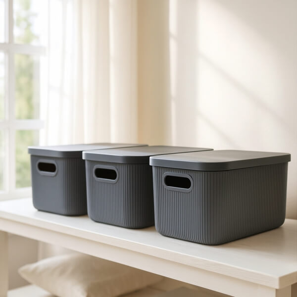 Homing 3 Adet Çok Amaçlı Kapaklı Antrasit Organizer Kutu 242138