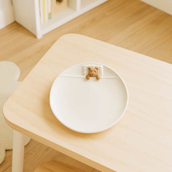 Homing Cute Teddy Bear Design Ceramic Plate 242155