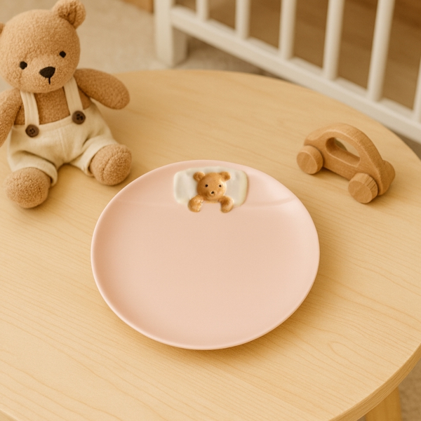 Homing Cute Teddy Bear Design Ceramic Plate 242156