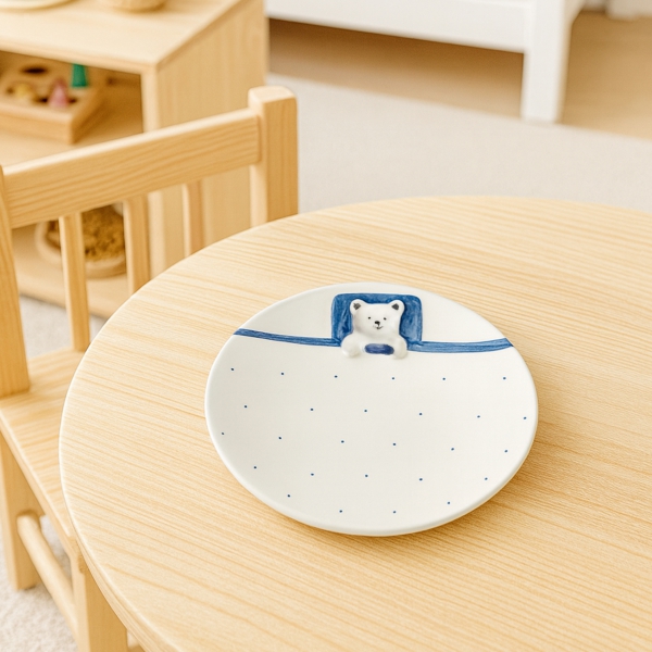 Homing Cute Teddy Bear Design Ceramic Plate 242157