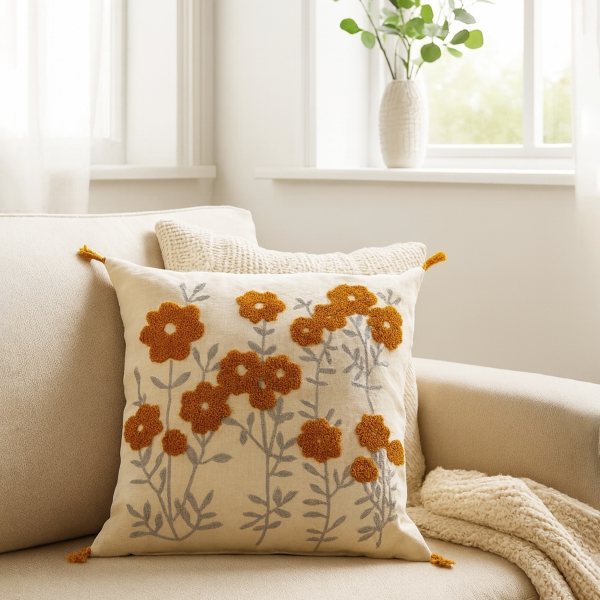 Homing Çiçek Desenli Kırlent Kılıfı 45x45 cm 242164