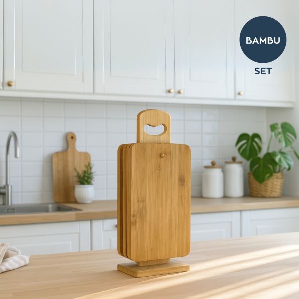 Homing Bambu Kesme ve Sunum Tahtası Seti 242219