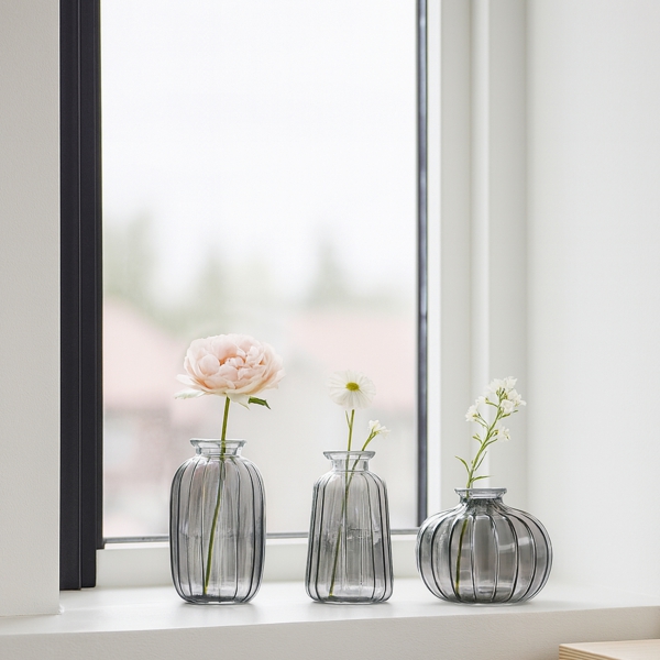 Homing Glass Gray Vase Set 242227