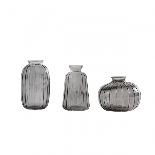 Homing Glass Gray Vase Set 242227