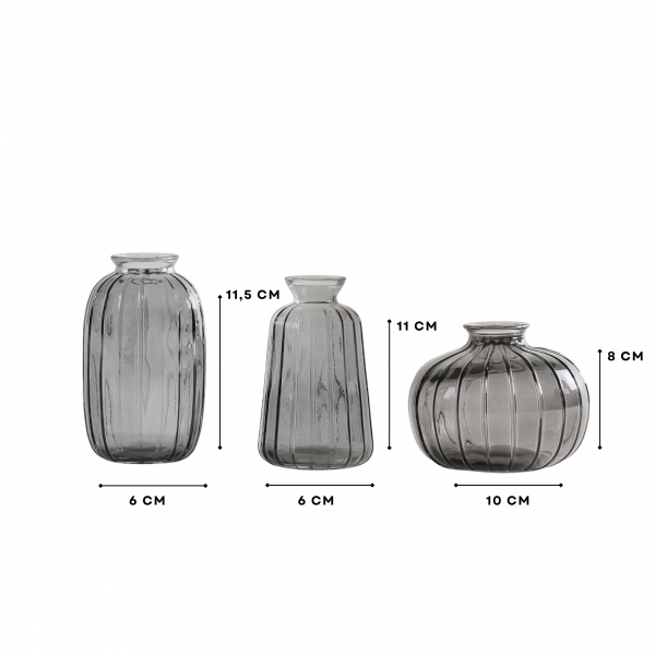 Homing Glass Gray Vase Set 242227