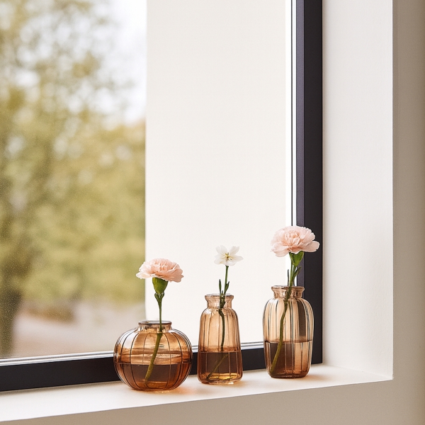 Homing Glass Brown Vase Set 242229