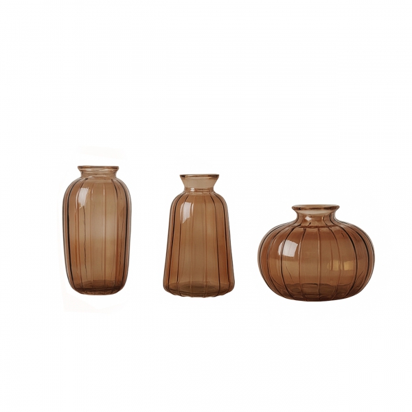 Homing Glass Brown Vase Set 242229