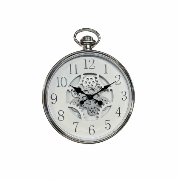 Homing Krom Renk Lumo 45 cm Büyük Boy Duvar Saati	