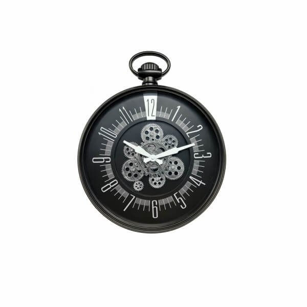 Homing Siyah Lumo 45 cm Büyük Boy Duvar Saati 