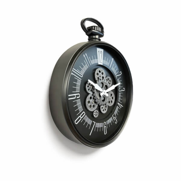 Homing Siyah Lumo 45 cm Büyük Boy Duvar Saati 