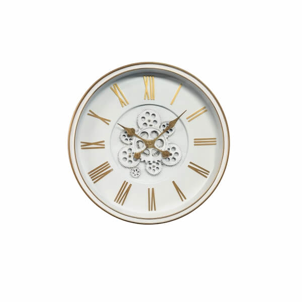 Homing Virela White Antique Detailed 48 cm Large Wall Clock