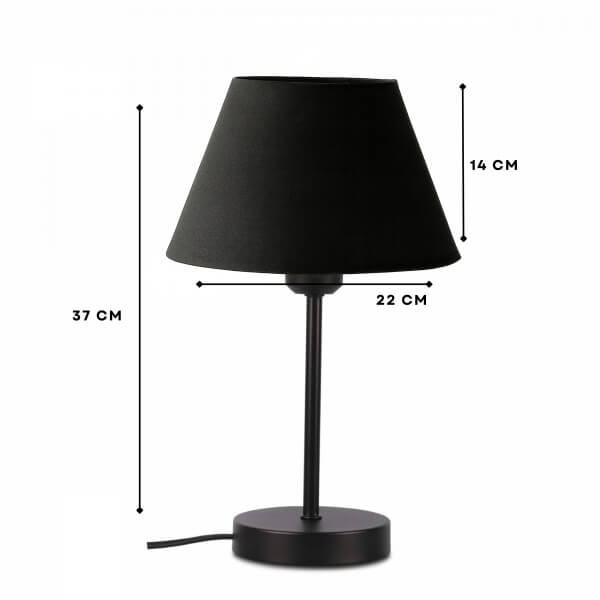 Homing Siyah Kumaş 2'li Siyah Ayaklı Abajur Seti 242262