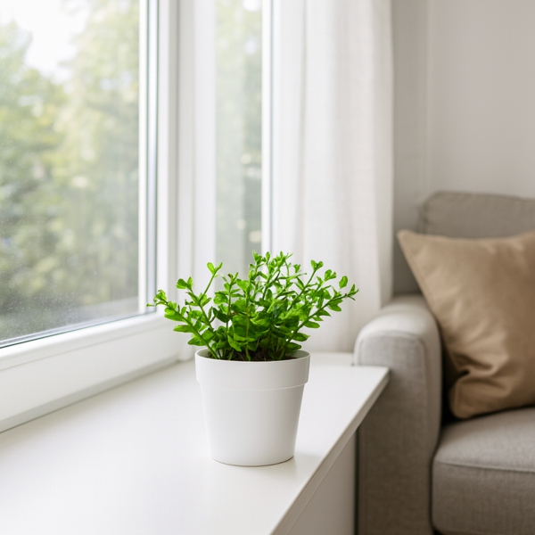 Homing Fika  Yapay Bitki Beyaz Saksılı 242267