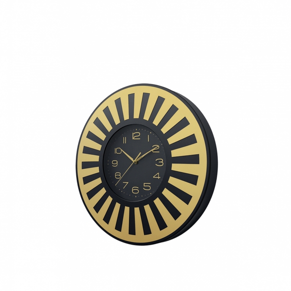 Homing Siyah Gold Detaylı Duvar Saati 45 cm	