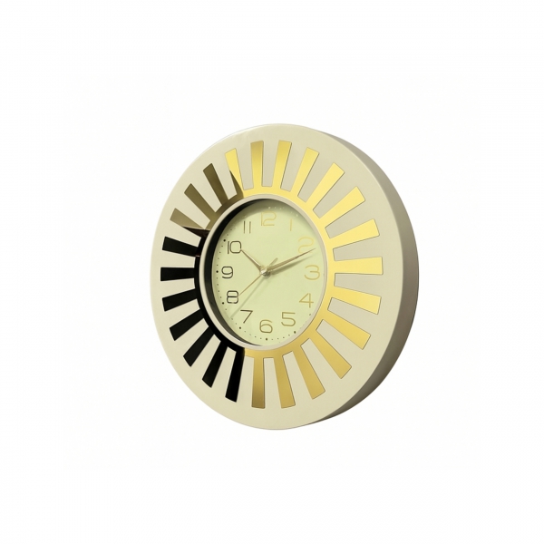 Homing Krem Gold Detaylı Duvar Saati 45 cm 