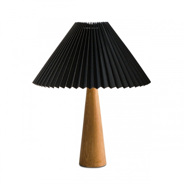 Homing Palma Ahşap Siyah Pileli Abajur 242278