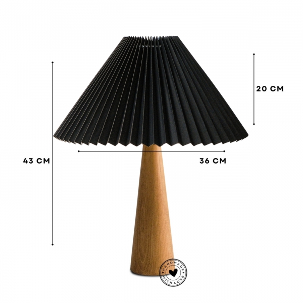 Homing Palma Ahşap Siyah Pileli Abajur 242278