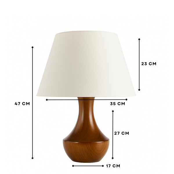 Siena Exclusive Ahşap Abajur 47 cm