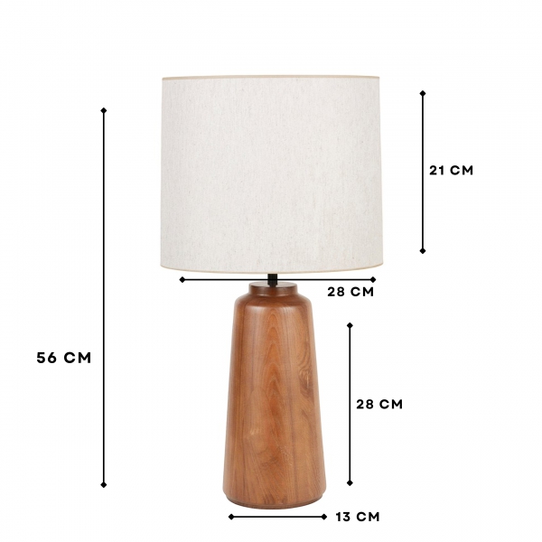 Ravello Exclusive Ahşap Abajur 56 cm 