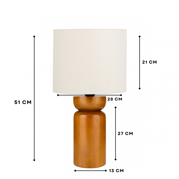 Varena Exclusive Ahşap Abajur 51 cm	