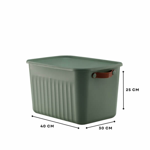 Homing Çok Amaçlı Kapaklı İskandinav Yeşil Organizer Kutu 20 LT	